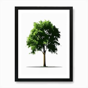 Poplar Tree Pixel Illustration 3 Art Print