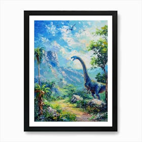 Dinosaur Ancient Ruins Painting 3 Art Print