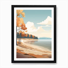 Autumn , Fall, Landscape, Inspired By National Park in the USA, Lake, Great Lakes, Boho, Beach, Minimalist Canvas Print, Travel Poster, Autumn Decor, Fall Decor 11 Art Print