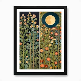 William Morris Moon And Flowers 28 Art Print