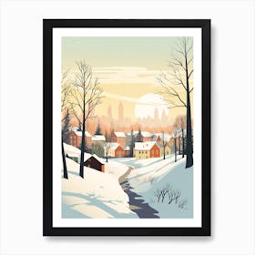 Vintage Winter Travel Illustration St Louis Missouri 1 Art Print