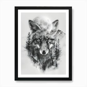 Wolf In The Forest Art Print