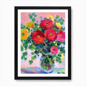 Ranunculus  Matisse Style Flower Art Print