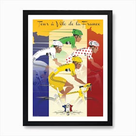 Tour De France Cycling Jerseys Art Print
