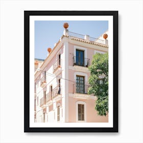 Pink house in Eivissa // Ibiza Travel Photography Art Print