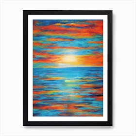 Sunset Over The Ocean Art Print