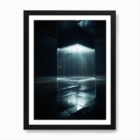 Tear Reflecting Light With Crystalline Clarity Suspended Above A Dark Abyss 3d Hyper Realistic Sh Art Print