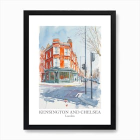 Kensington And Chelsea London Borough   Street Watercolour 8 Poster Art Print