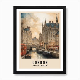 London Travel Poster Vintage United Kingdom Painting (22) Art Print