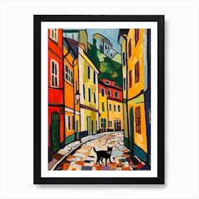 Painting Of Vienna With A Cat 4 In The Style Of Matisse Art Print