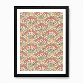 Cowgirl Rainbow Pattern Art Print