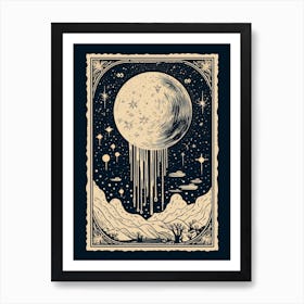 Moon Stamp Etching Art Print