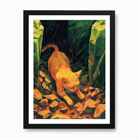 Cat In The Cave Art Print