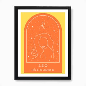 Leo Orange Art Print