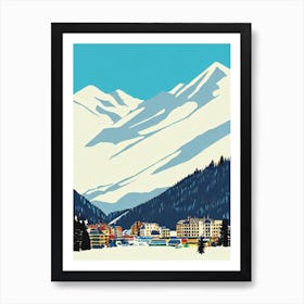 Méribel, France Midcentury Vintage Skiing Poster Art Print