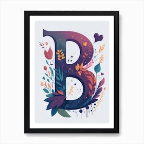 Colorful Letter B Illustration 49 Art Print