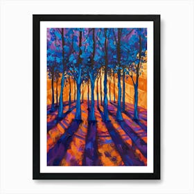 Sunset In The Woods 5 Art Print