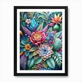 Colorful Flowers 19 Art Print