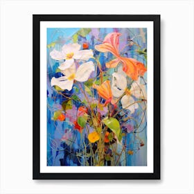 Abstract Flower Painting Moonflower 2 Art Print