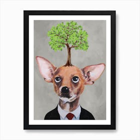 Chihuahua With Tree Art Print