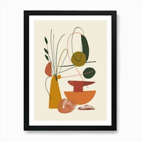 Abstract Objects Collection Flat Illustration 4 Art Print