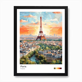 Paris View   Geometric Vector Illustration 3 Poster Art Print