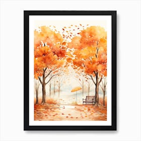 Cute Autumn Fall Scene 64 Art Print