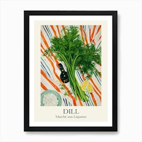 Marche Aux Legumes Dill Summer Illustration 4 Art Print