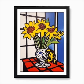 Marigold Flower Still Life  2 Pop Art Style Art Print