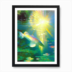 Doitsu Showa Koi Fish Monet Style Classic Painting Art Print