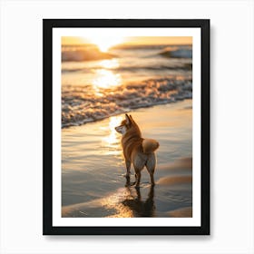 Shiba Inu. Generated AI. Art Print 8 Art Print