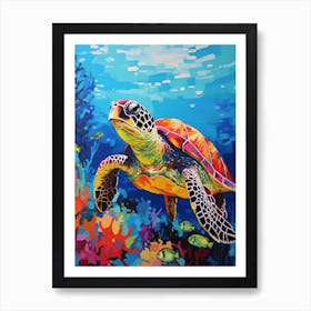 Colour Splash Sea Turtle 3 Art Print