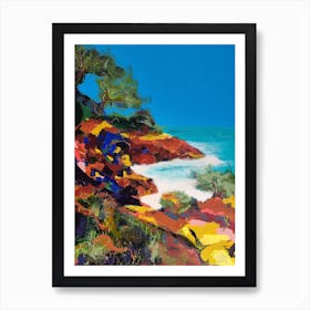 Stradbroke Island Ocean View Blue By Leah Gay Art Print