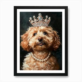 Doodle In Crown And Pearls 2 Art Print