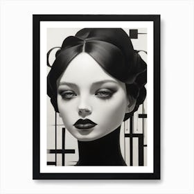 Black And White Portrait Of A Woman Art Print