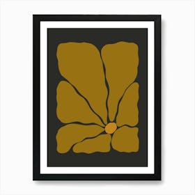 Autumn Flower 02 - Soot Brown Art Print