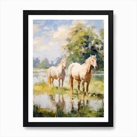 Horses Painting In Loire Valley, France 3 Art Print