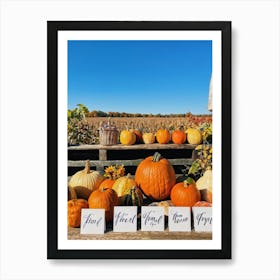 Assortment Of Wooden Thanksgiving Cards Arranged On A Rustic Wooden Table Backs Turned Towards The (5) Art Print