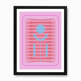 Movement Pink Blue Abstract Art Print