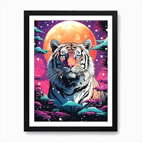 Tiger In The Moonlight Art Print