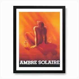 Woman Sunbathing Vintage Poster Art Print