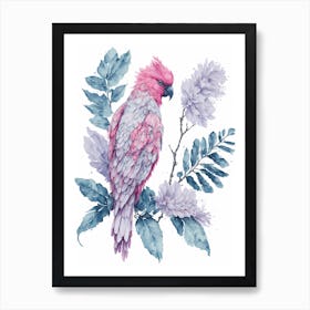 Pink Cockatoo Painting (9) Art Print