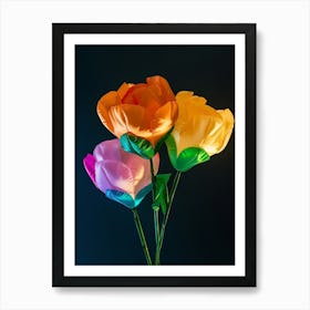 Bright Inflatable Flowers Portulaca 2 Art Print