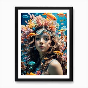 Underwater Girl No.3 Art Print