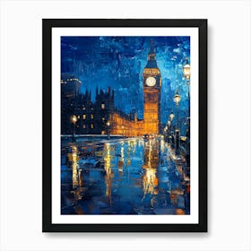 Fantasy Rainy Night In London 14 Art Print