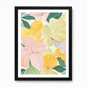 Anthurium Pastel Floral 3 Flower Art Print