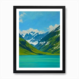 Vanoise National Park France Blue Oil Painting 2  Art Print