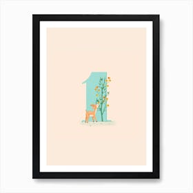 Letter 1 Fawn Art Print