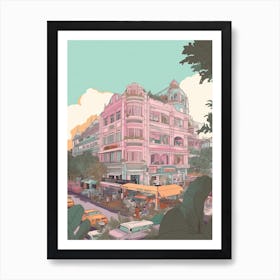 Bangkok Thailand Travel Illustration 2 Art Print