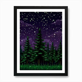 Night In The Forest 6 Art Print